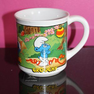 Ganz Bros 1982 Smurfs Mug Grouchy